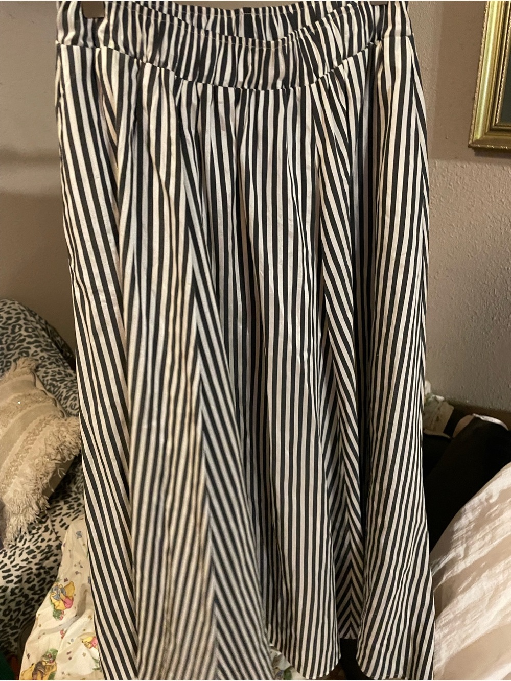 The Little Project Black & White Striped Circle Skirt with Elastic Waist